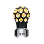 Thread-On Matte Black Phoenix Style Ball Gearshift Knob With LED 13/15/18 Speed Adapter-Amber LED 71076