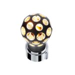 Thread-On Matte Black Phoenix Style Ball Gearshift Knob With LED 13/15/18 Speed Adapter-Amber LED - Image 3