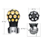 Thread-On Matte Black Phoenix Style Ball Gearshift Knob With LED 13/15/18 Speed Adapter-Amber LED - Image 9