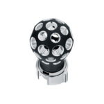 Thread-On Matte Black Phoenix Style Ball Gearshift Knob With LED 13/15/18 Speed Adapter-Red LED - Image 4