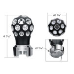 Thread-On Matte Black Phoenix Style Ball Gearshift Knob With LED 13/15/18 Speed Adapter-Red LED - Image 9