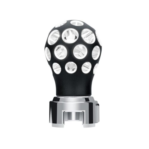 Thread-On Matte Black Phoenix Style Ball Gearshift Knob With LED 13/15/18 Speed Adapter-White LED 71079