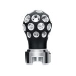 Thread-On Matte Black Phoenix Style Ball Gearshift Knob With LED 13/15/18 Speed Adapter-White LED - Image 2