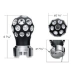 Thread-On Matte Black Phoenix Style Ball Gearshift Knob With LED 13/15/18 Speed Adapter-White LED - Image 7