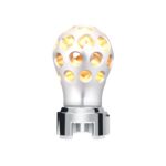 Thread-On Annodized Phoenix Style Ball Gearshift Knob With LED 13/15/18 Speed Adapter-Amber LED 71084