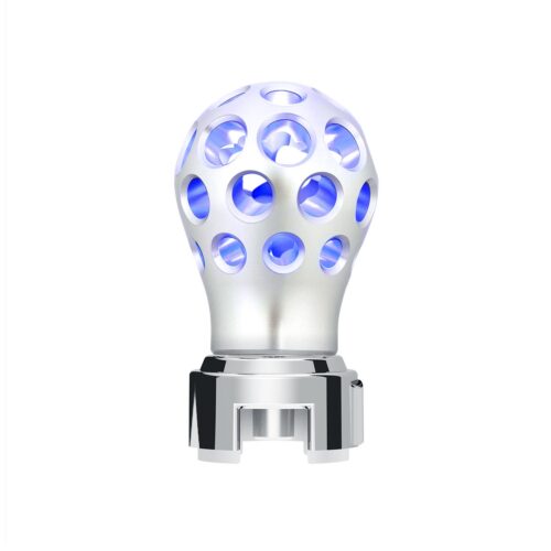 Thread-On Annodized Phoenix Style Ball Gearshift Knob With LED 13/15/18 Speed Adapter-Blue LED 71085