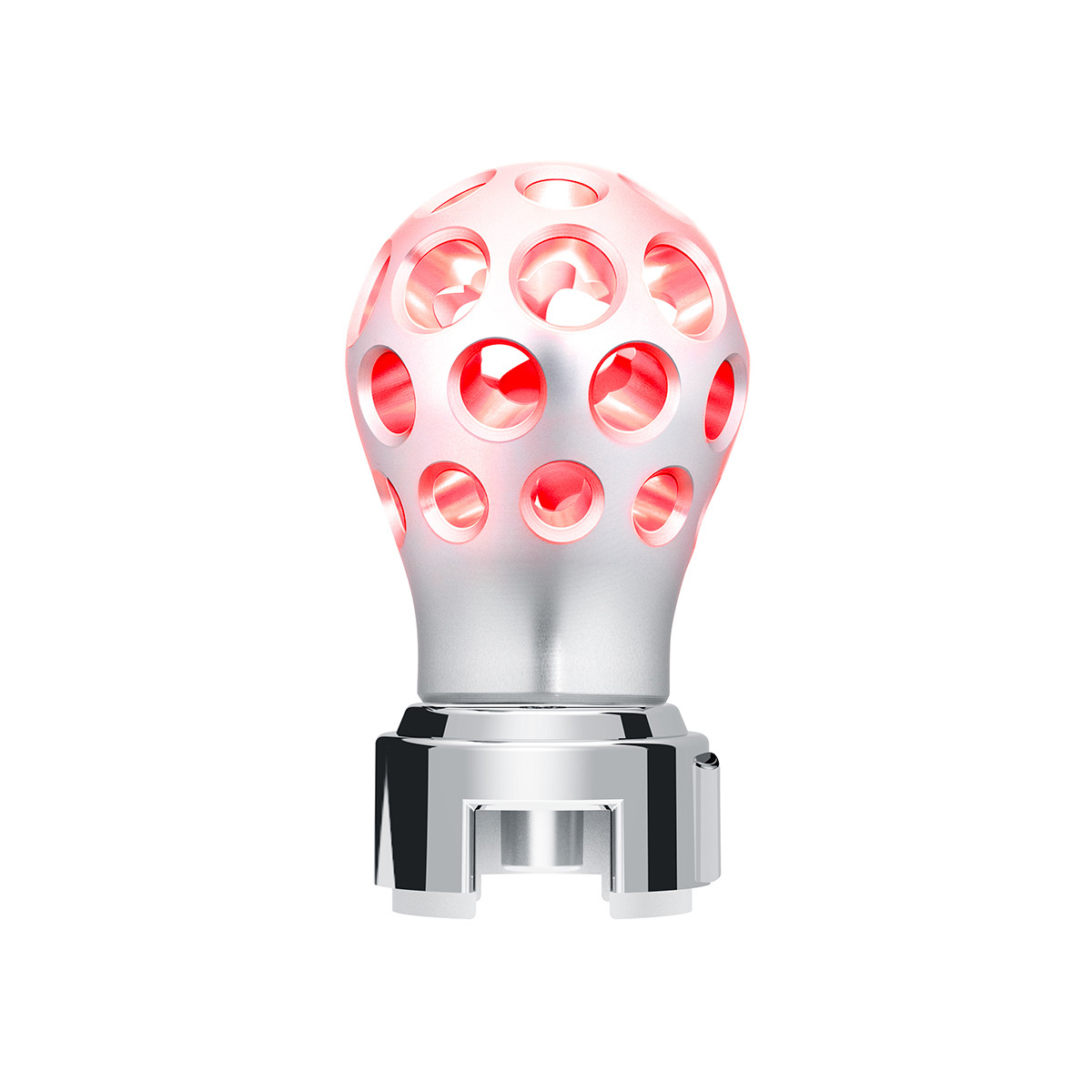 Thread-On Annodized Phoenix Style Ball Gearshift Knob With LED 13/15/18 Speed Adapter-Red LED 71086