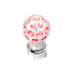 Thread-On Annodized Phoenix Style Ball Gearshift Knob With LED 13/15/18 Speed Adapter-Red LED - Image 3