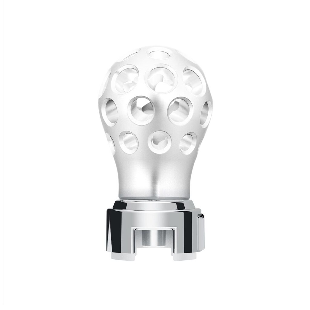 Thread-On Annodized Phoenix Style Ball Gearshift Knob With LED 13/15/18 Speed Adapter-White LED 71087