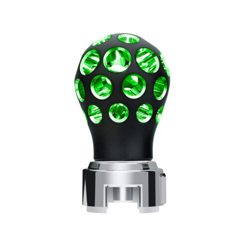 Thread-On Matte Black Phoenix Style Ball Gearshift Knob With LED 13/15/18 Speed Adapter-Green LED 71092