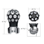 Thread-On Matte Black Phoenix Style Ball Gearshift Knob With LED 13/15/18 Speed Adapter-Green LED - Image 10