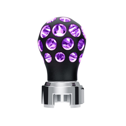 Thread-On Matte Black Phoenix Style Ball Gearshift Knob With LED 13/15/18 Speed Adapter-Purple LED 71093