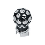 Thread-On Matte Black Phoenix Style Ball Gearshift Knob With LED 13/15/18 Speed Adapter-Purple LED - Image 4