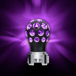 Thread-On Matte Black Phoenix Style Ball Gearshift Knob With LED 13/15/18 Speed Adapter-Purple LED - Image 9