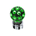 Thread-On Matte Black Phoenix Style Ball Gearshift Knob With LED 9/10 Speed Adapter-Green LED - Image 3