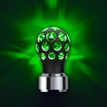 Thread-On Matte Black Phoenix Style Ball Gearshift Knob With LED 9/10 Speed Adapter-Green LED - Image 9