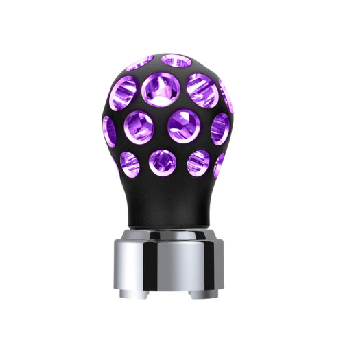 Thread-On Matte Black Phoenix Style Ball Gearshift Knob With LED 9/10 Speed Adapter-Purple LED 71095