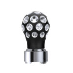 Thread-On Matte Black Phoenix Style Ball Gearshift Knob With LED 9/10 Speed Adapter-Purple LED - Image 2