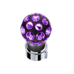 Thread-On Matte Black Phoenix Style Ball Gearshift Knob With LED 9/10 Speed Adapter-Purple LED - Image 3