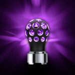 Thread-On Matte Black Phoenix Style Ball Gearshift Knob With LED 9/10 Speed Adapter-Purple LED - Image 9