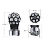 Thread-On Matte Black Phoenix Style Ball Gearshift Knob With LED 9/10 Speed Adapter-Purple LED - Image 10