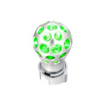 Thread-On Annodized Phoenix Style Ball Gearshift Knob With LED 13/15/18 Speed Adapter-Green LED - Image 3