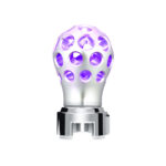 Thread-On Annodized Phoenix Style Ball Gearshift Knob With LED 13/15/18 Speed Adapter-Purple LED 71097