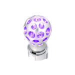 Thread-On Annodized Phoenix Style Ball Gearshift Knob With LED 13/15/18 Speed Adapter-Purple LED - Image 3
