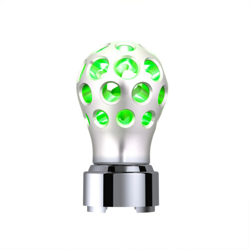 Thread-On Annodized Phoenix Style Ball Gearshift Knob With LED 9/10 Speed Adapter-Green LED 71098