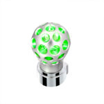 Thread-On Annodized Phoenix Style Ball Gearshift Knob With LED 9/10 Speed Adapter-Green LED - Image 3