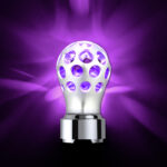 Thread-On Annodized Phoenix Style Ball Gearshift Knob With LED 9/10 Speed Adapter-Purple LED - Image 9