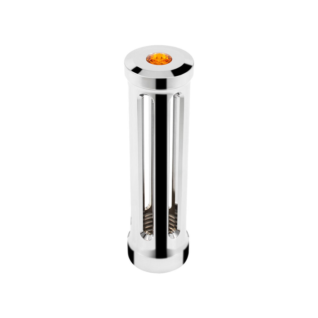M30X3.5 Thread-On Sonoma Style Gearshift Knob-Amber Crystal/Chrome 71121