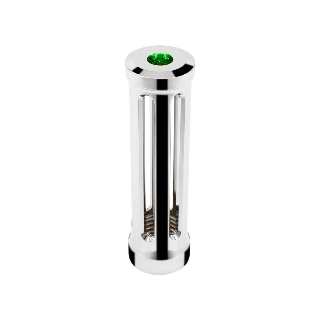 M30X3.5 Thread-On Sonoma Style Gearshift Knob-Dark Green Crystal/Chrome 71124
