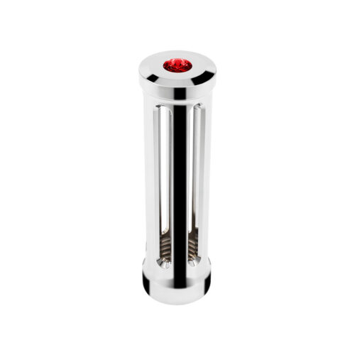 M30X3.5 Thread-On Sonoma Style Gearshift Knob-Red Crystal/Chrome 71126