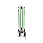 Thread-On Chrome Sonoma Style Gearshift Knob With LED 9/10 Speed Adapter-Dark Green Crystal/Green LED - Image 3
