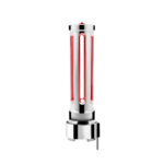 Thread-On Chrome Sonoma Style Gearshift Knob With LED 9/10 Speed Adapter-Red Crystal/Red LED - Image 3