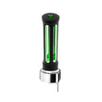 Thread-On Matte Black Sonoma Style Gearshift Knob With LED 9/10 Speed Adapter-Dark Green Crystal/Green LED 71144