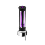 Thread-On Matte Black Sonoma Style Gearshift Knob With LED 9/10 Speed Adapter-Purple Crystal/Purple LED 71145