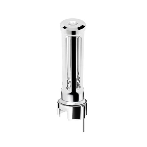 Thread-On Chrome Sonoma Style Gearshift Knob With LED 13/15/18 Speed Adapter-Clear Crystal/White LED 71149