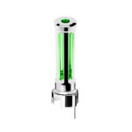 Thread-On Chrome Sonoma Style Gearshift Knob With LED 13/15/18 Speed Adapter-Dark Green Crystal/Green LED 71150