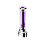 Thread-On Chrome Sonoma Style Gearshift Knob With LED 13/15/18 Speed Adapter-Purple Crystal/Purple LED 71151