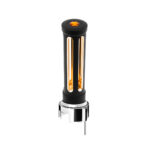 Thread-On Matte Black Sonoma Style Gearshift Knob With LED 13/15/18 Speed Adapter-Amber Crystal/Amber LED 71153