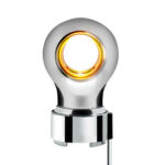 Thread-On Chrome Charlotte Style Gearshift Knob With LED 9/10 Speed Adapter-Amber LED - Image 3