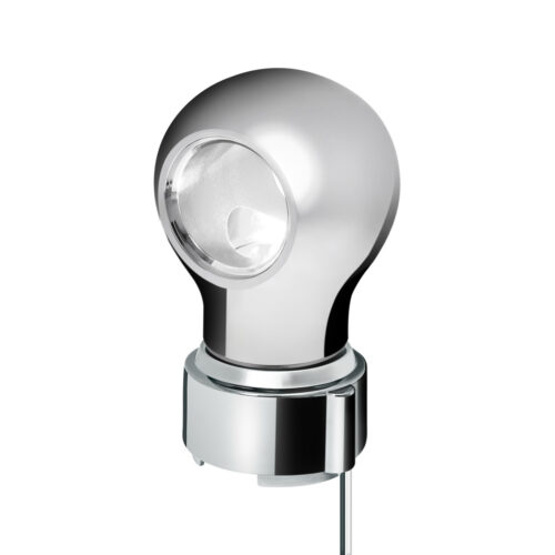 Thread-On Chrome Charlotte Style Gearshift Knob With LED 9/10 Speed Adapter-White LED 71165