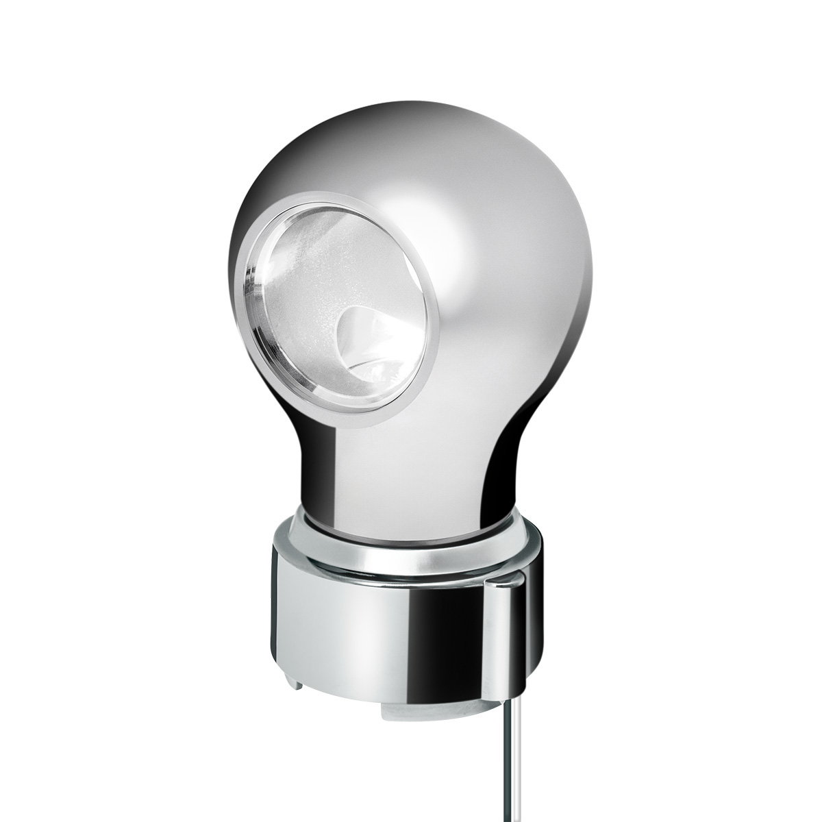 Thread-On Chrome Charlotte Style Gearshift Knob With LED 9/10 Speed Adapter-White LED 71165