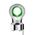 Thread-On Chrome Charlotte Style Gearshift Knob With LED 9/10 Speed Adapter-Green LED - Image 3