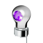 Thread-On Chrome Charlotte Style Gearshift Knob With LED 9/10 Speed Adapter-Purple LED 71167