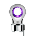 Thread-On Chrome Charlotte Style Gearshift Knob With LED 9/10 Speed Adapter-Purple LED - Image 3