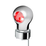 Thread-On Chrome Charlotte Style Gearshift Knob With LED 9/10 Speed Adapter-Red LED 71168