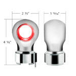 Thread-On Chrome Charlotte Style Gearshift Knob With LED 9/10 Speed Adapter-Red LED - Image 8